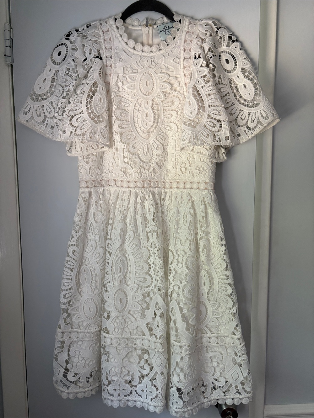 White Lace Fit & Flare Dress